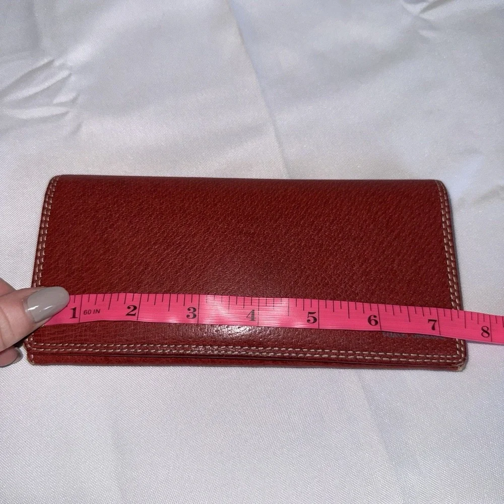 Paul Smith Unisex Red Leather Long Wallet Coin Change Purse Card Holder